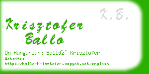 krisztofer ballo business card